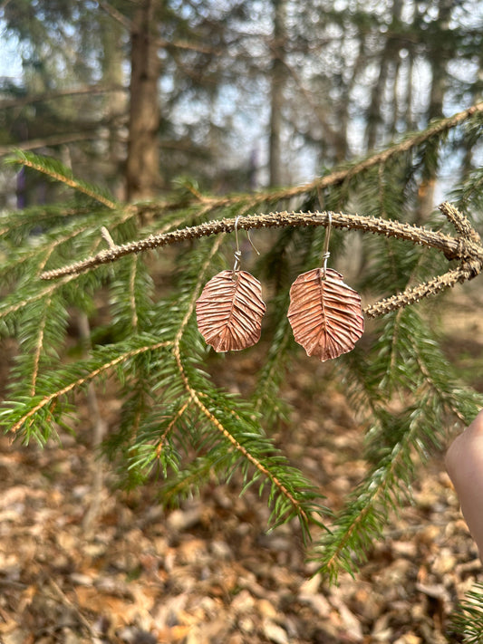 Round pine needle earrings