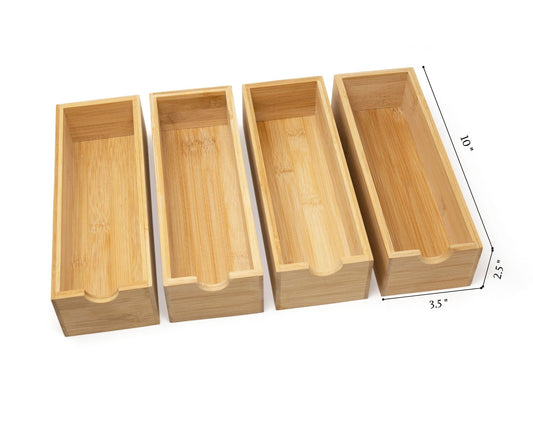 Bamboo Organizing Trays - Set of 4