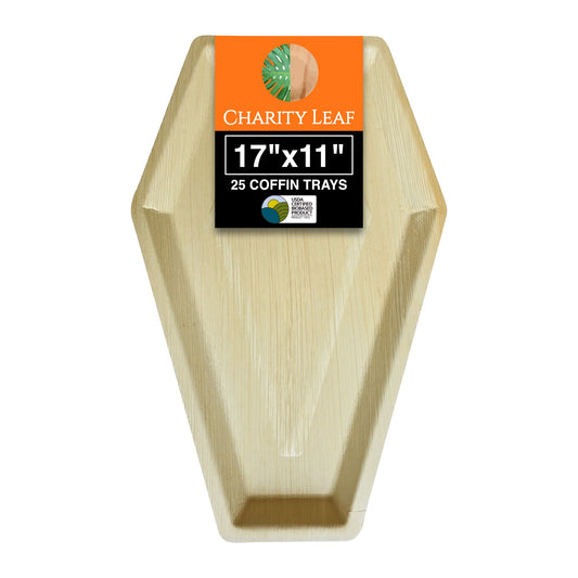 17" x 11" Coffin Natural Compostable Bamboo Tray