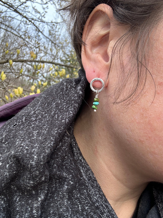 Beaded Potomac Collection Circle Studs - 3 Beads