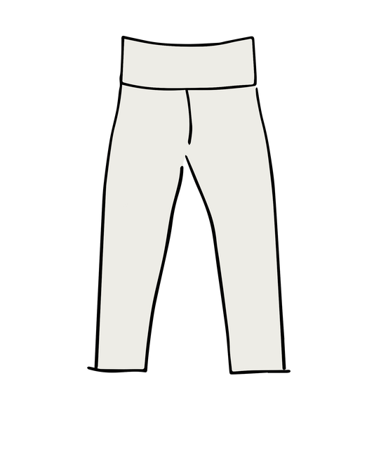 High Rise 3/4 Length Leggings Plain Vanilla