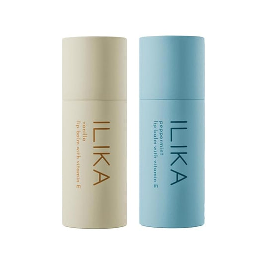 ILIKA Lip Balm - 2 Pack, Vanilla & Peppermint