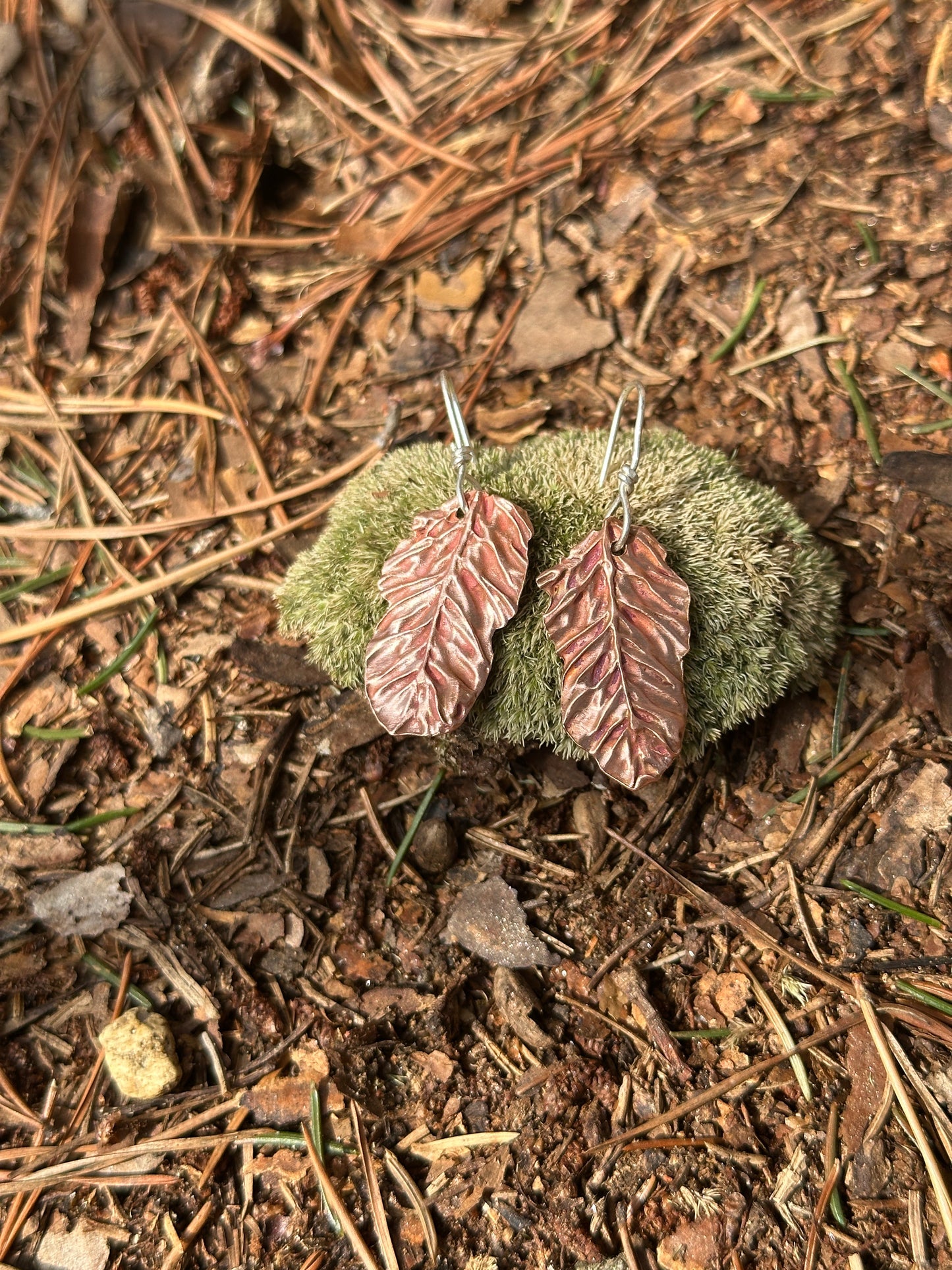Feathery pine needle earrings