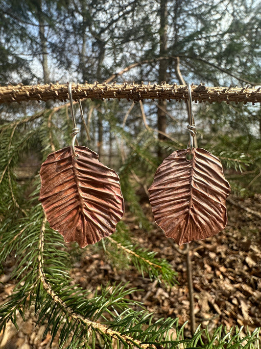 Round pine needle earrings
