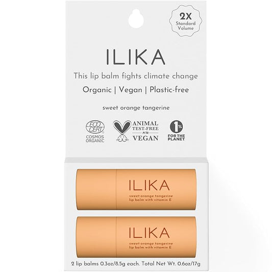 ILIKA Lip Balm - 2 Pack, Orange Tangerine