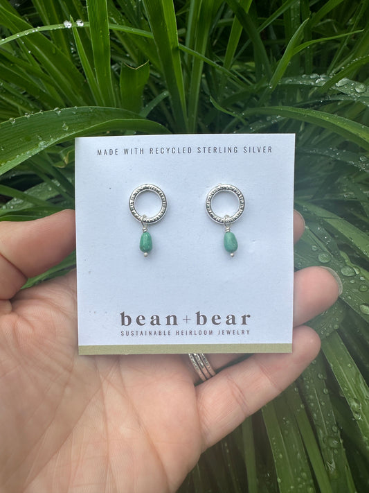 Beaded Potomac Collection Circle Studs - teardrop bead