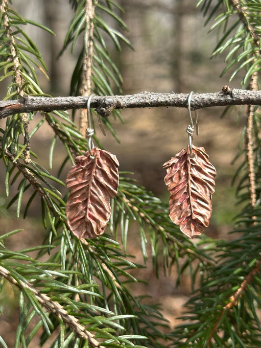 Feathery pine needle earrings