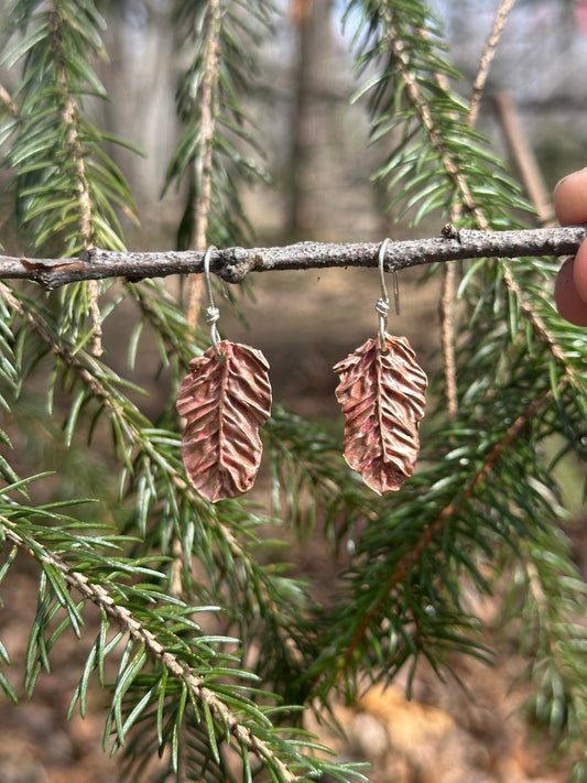 Feathery pine needle earrings