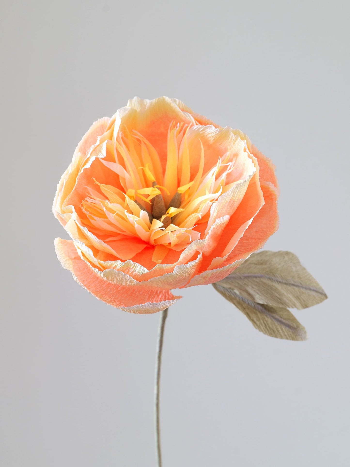 Bowl Peony Single Stem | Handcrafted Paper Flower