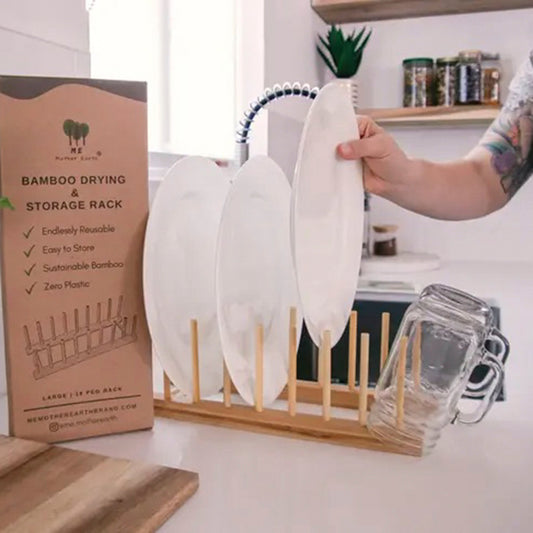 Bamboo Dish Drying & Storage Rack