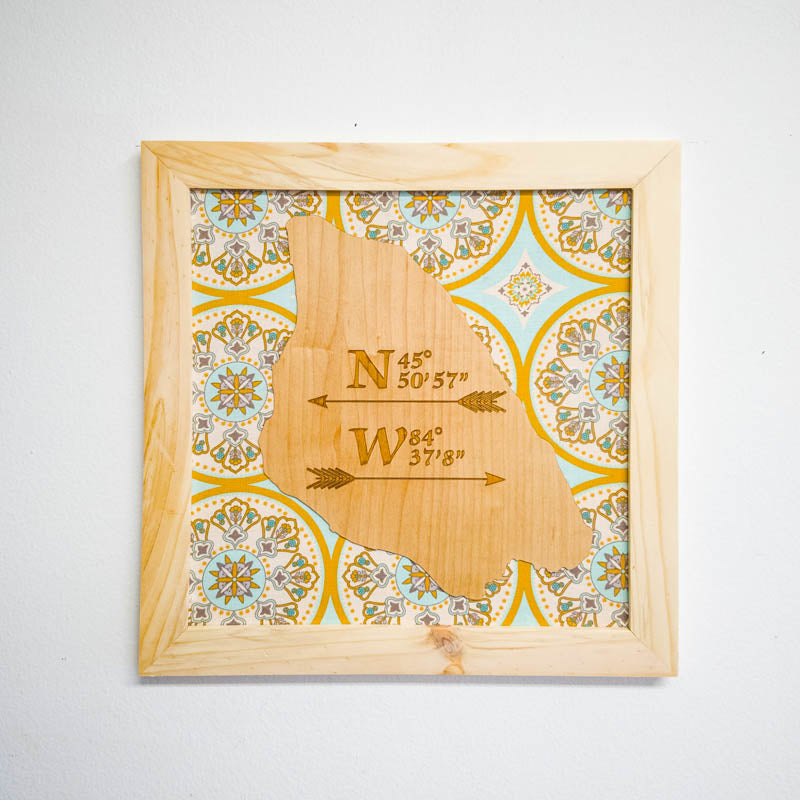 Custom Coordinates Wall Art – Personalized State Map