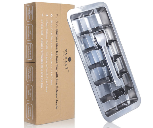 Stainless Steel Ice Cube Tray with Easy Release Handle, Vintage Design