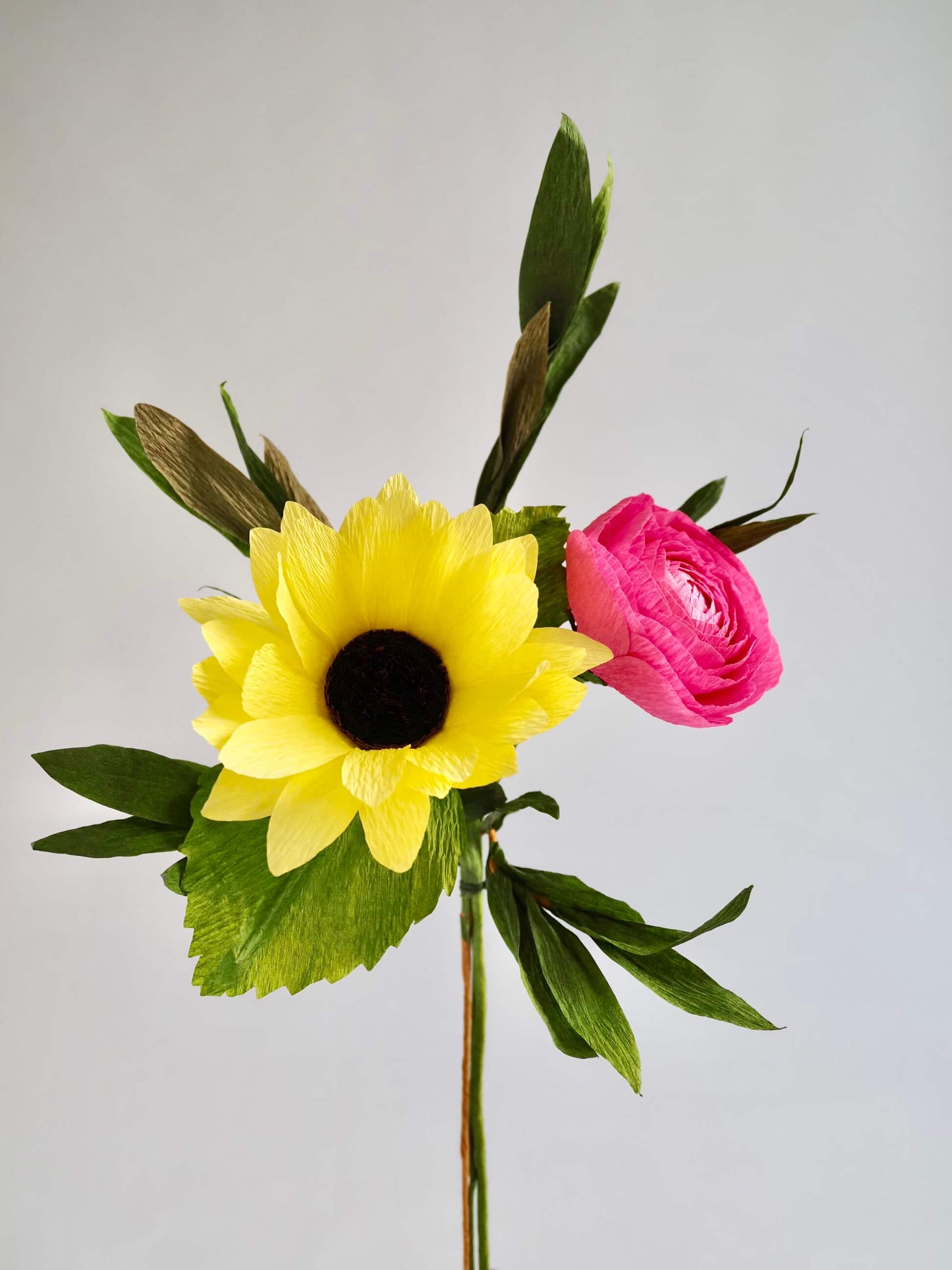Simply the Best | Paper Sunflower and Ranunculus Bouquet