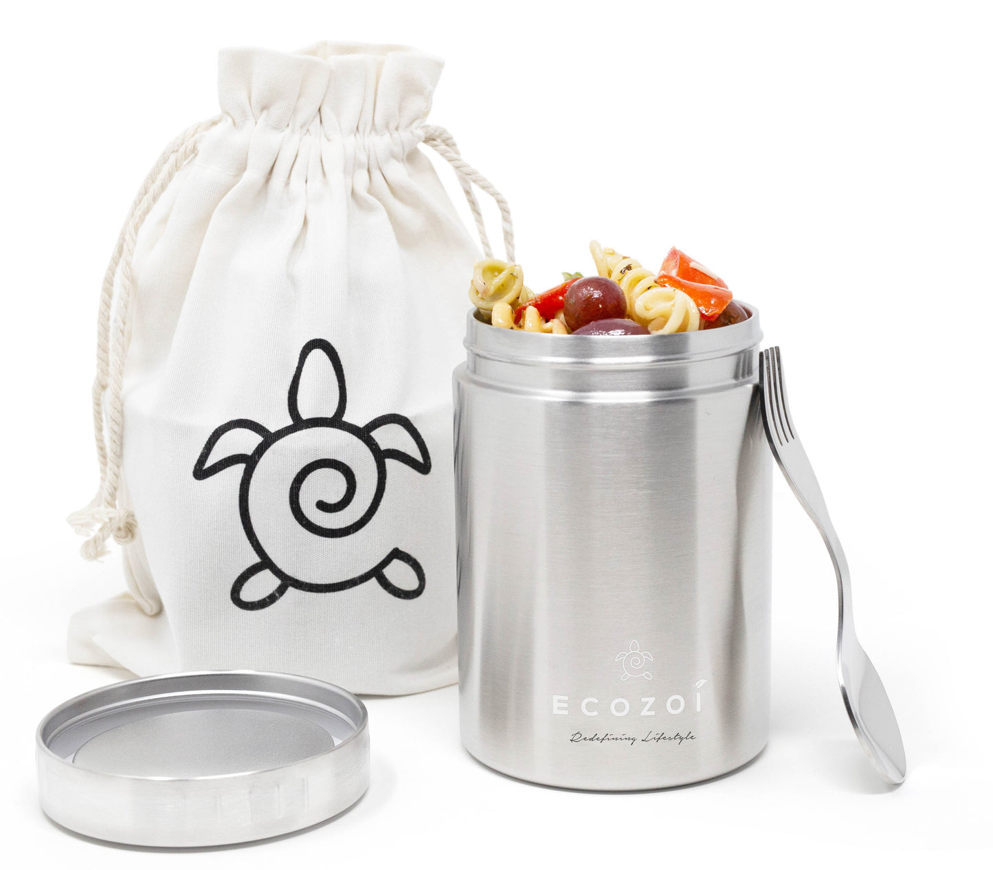 17 oz Eco-Friendly Stainless Steel Insulated Food Jar with Spork & Lunch Bag