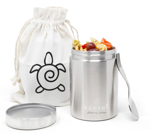 17 oz Eco-Friendly Stainless Steel Insulated Food Jar with Spork & Lunch Bag
