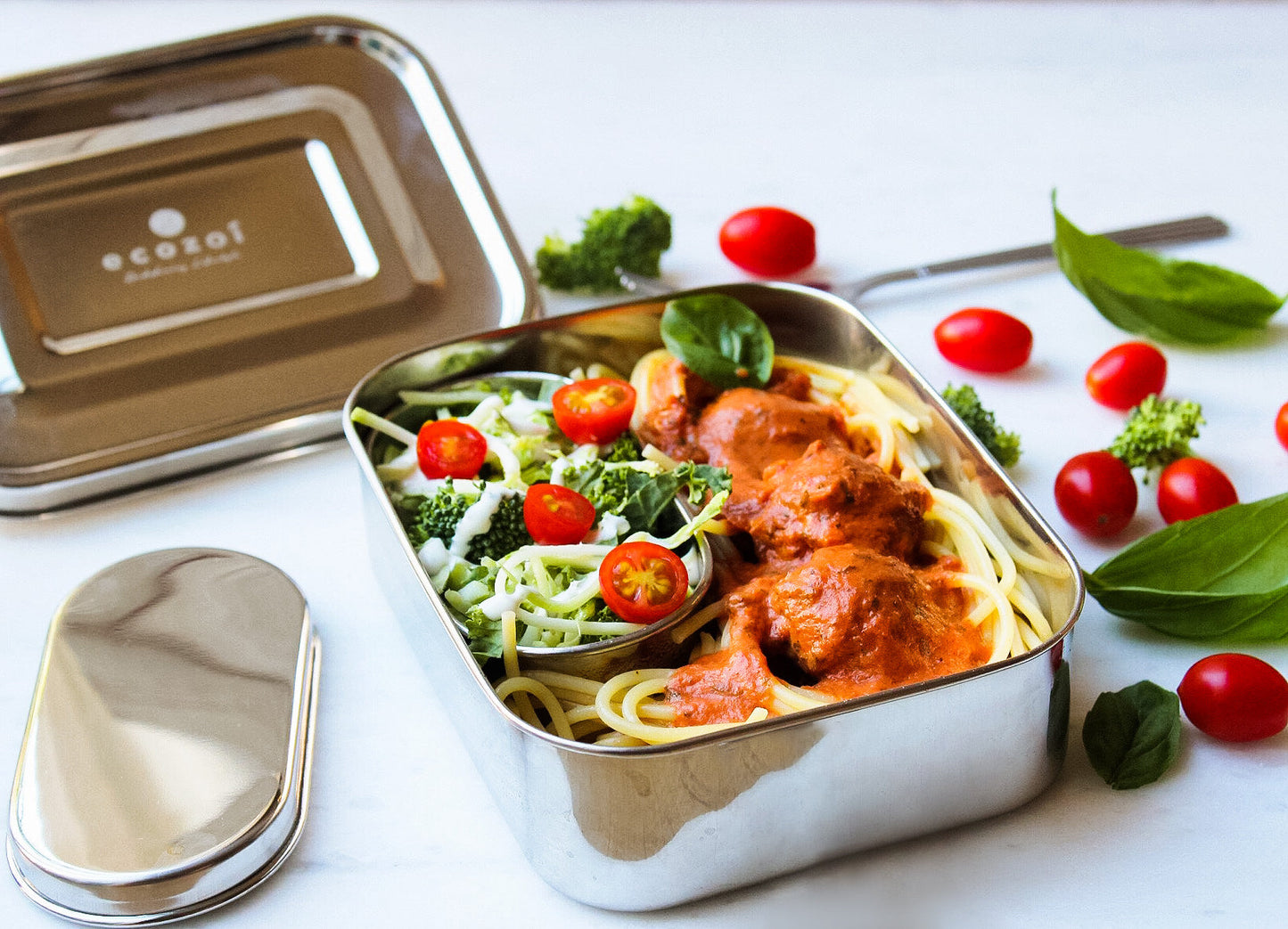 STAINLESS STEEL LUNCH BOX, 1 TIER MICROWAVABLE, 24 OZ
