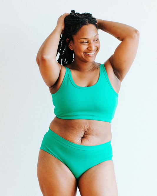 Longline Bra Peacock Green