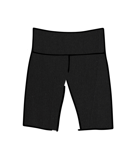 High Rise Bike Shorts Plain Black