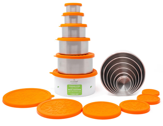 Stainless Steel Lunch Box, 6 Pc Set, Leak Proof, 78 Oz