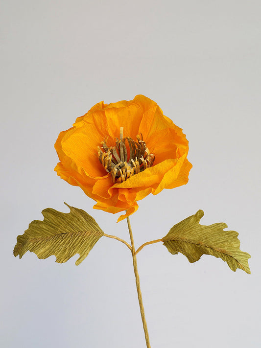 Icelandic Poppy Single Stem | Handcrafted Paper Flower