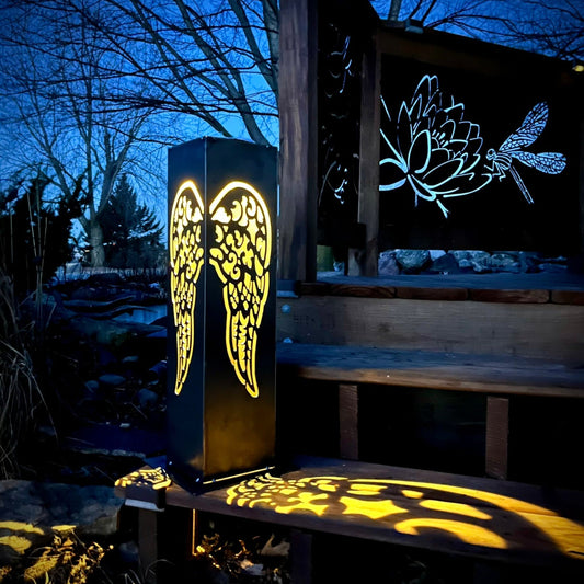 Angel Wing Solar Tube Light - Steel