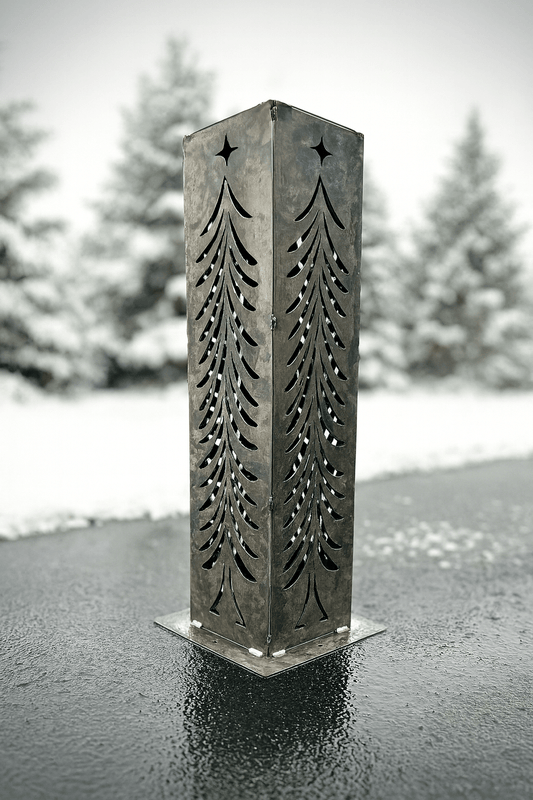 Christmas Tree Solar Luminary - Steel