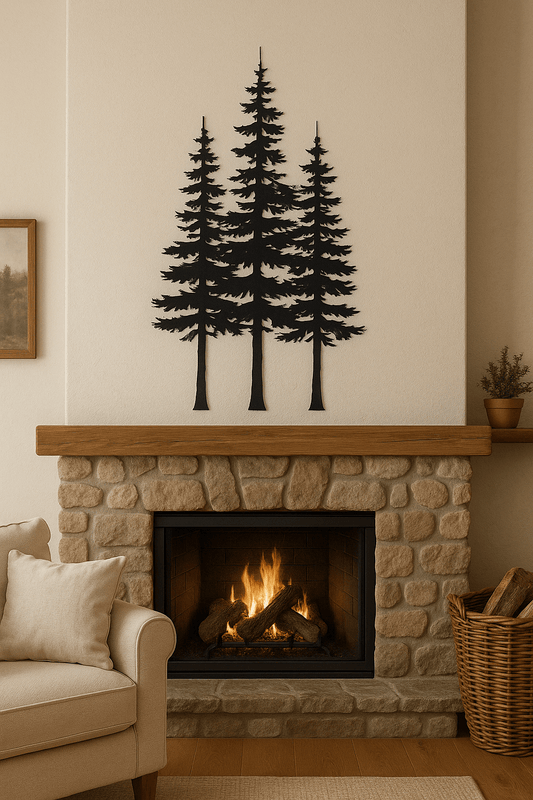 Fir Tree Trio Metal Wall Art