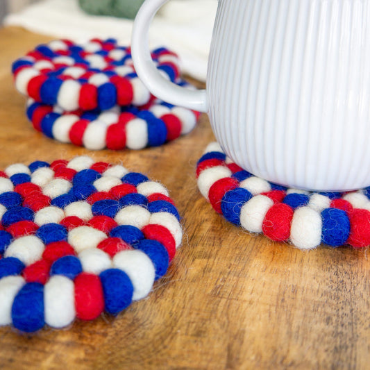 Red White and Blue Eco Coasters/Trivets