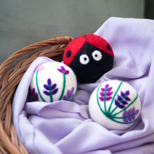 Lavender Fields Ladybug Dryer Balls