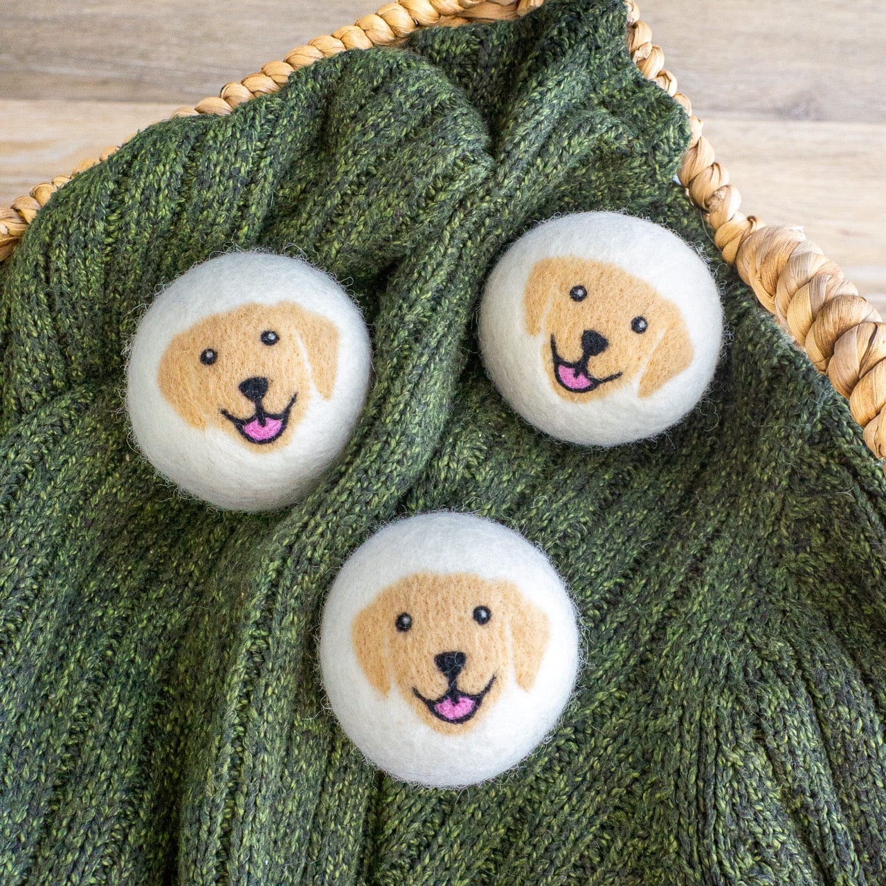 Yellow Happy Dogs - Golden Dryer Balls