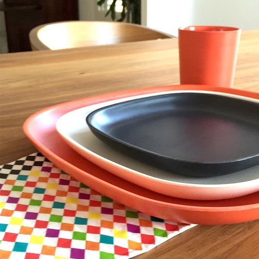 Bamboo Dinner Plate - 4 Piece Set - Persimmon