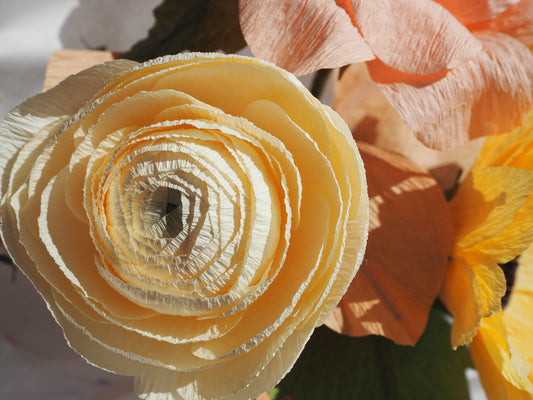 Mini Sunday| Handcrafted Sunflower and Ranunculus Bouquet