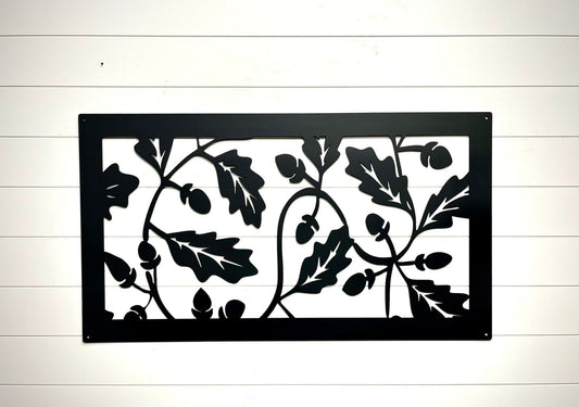 Oak Leaves & Acorns Metal Wall Art