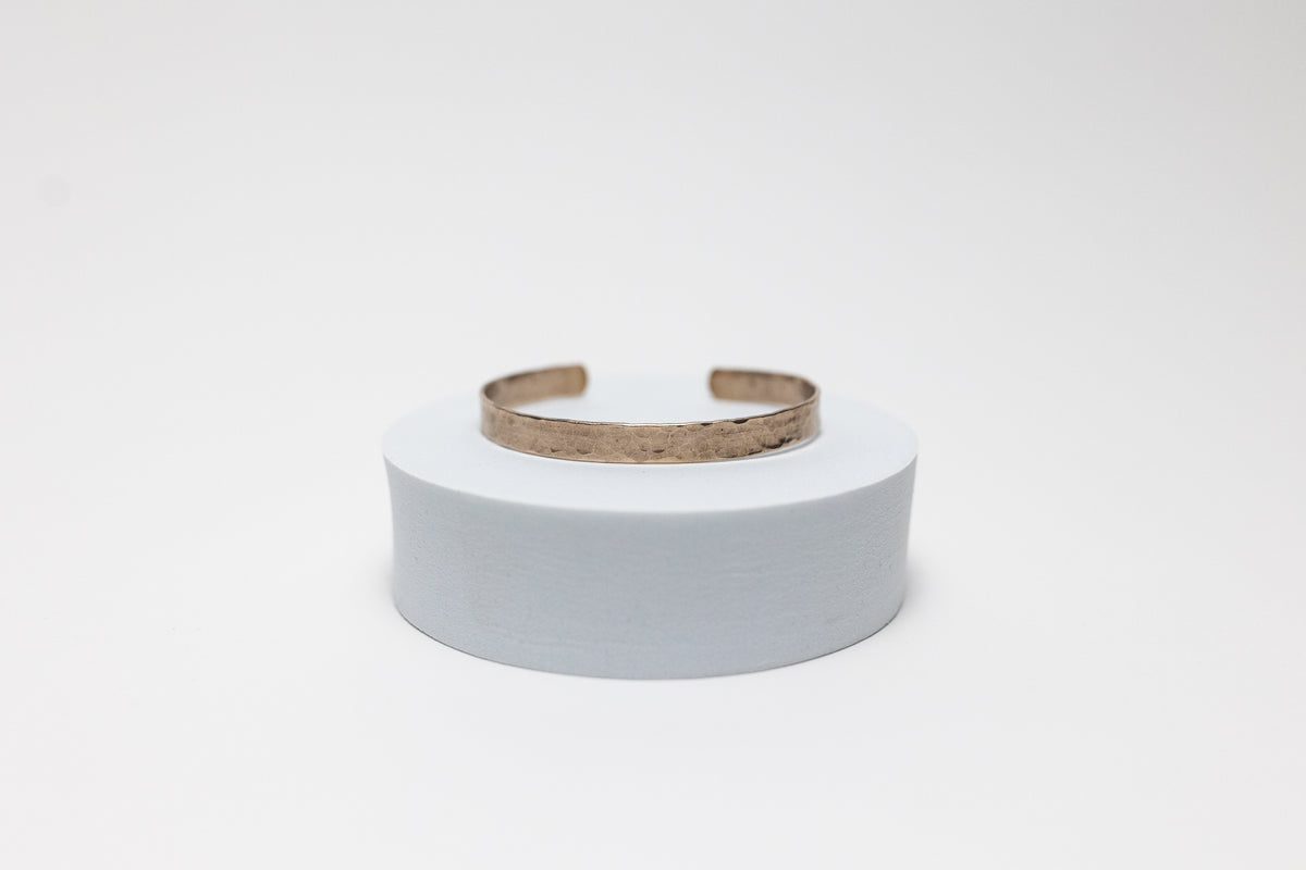 Stop & Breathe Cuff | Upcycled Automotive Copper Brake Line Hammered for Texture