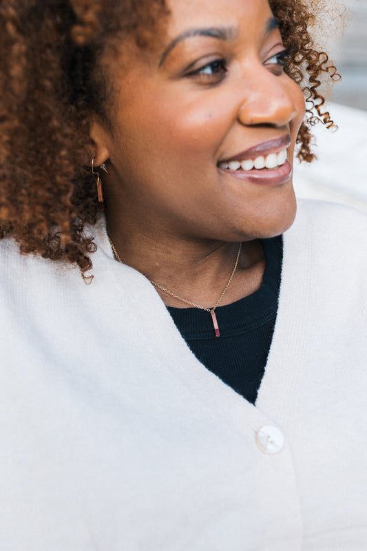 Get Ready Necklace | Repurposed Copper Hairpin for Electric Vehicles | Gold Plated Chain