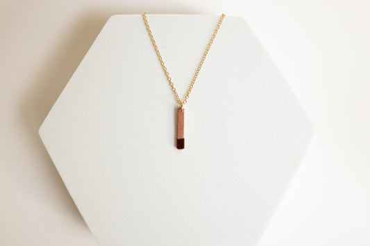 Get Ready Necklace | Repurposed Copper Hairpin for Electric Vehicles | Gold Plated Chain