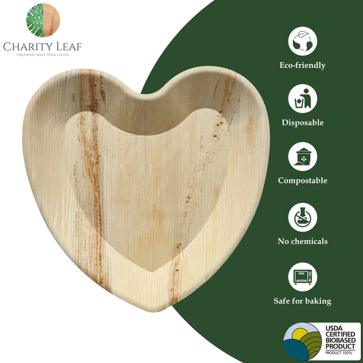 12" Inch Natural Compostable Bamboo Plate