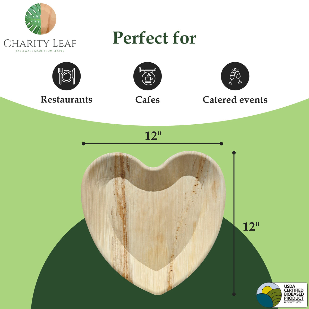 12" Inch Natural Compostable Bamboo Plate