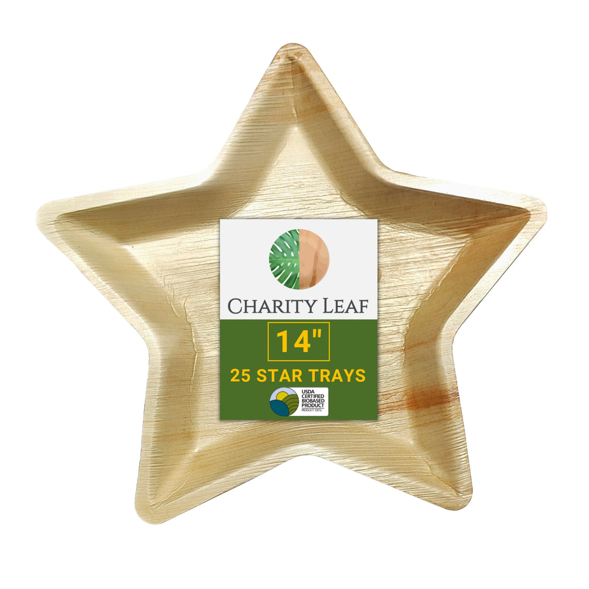 14" Star Natural Compostable Bamboo Tray