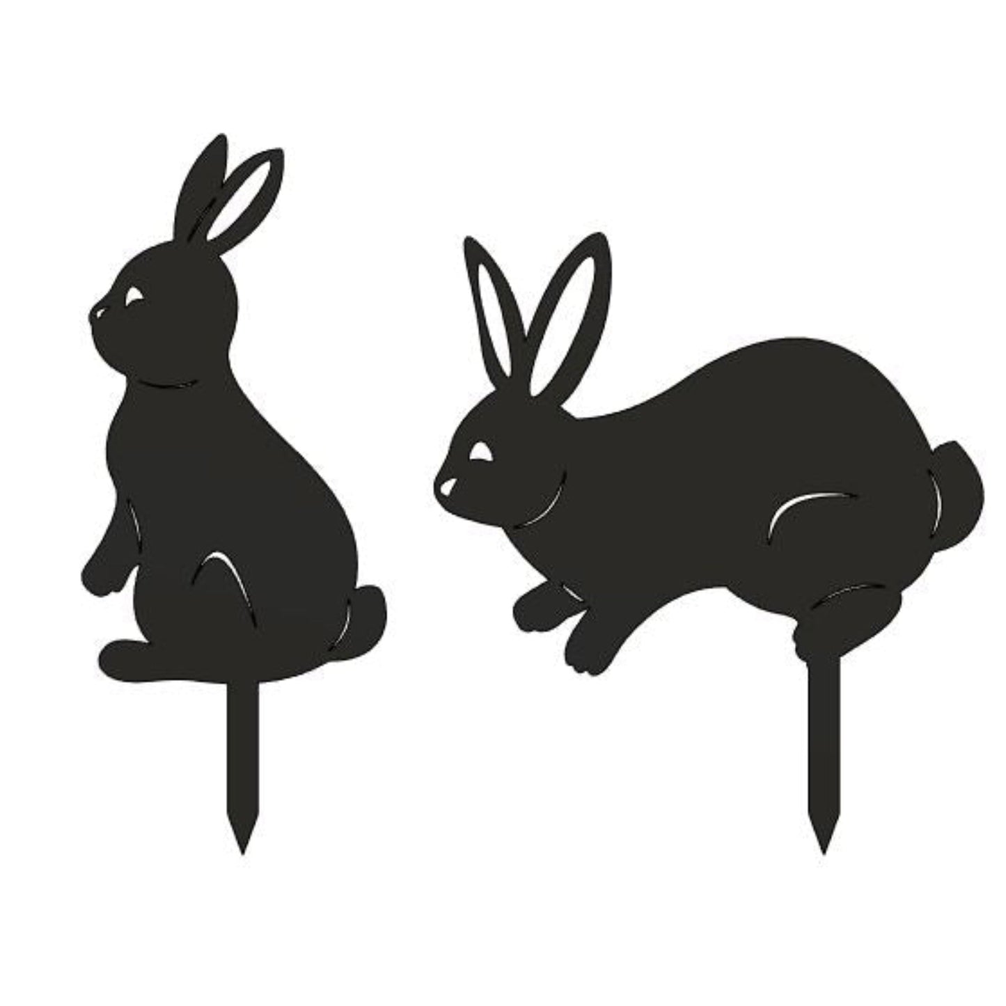 2-Pack Metal Bunny Yard Stakes