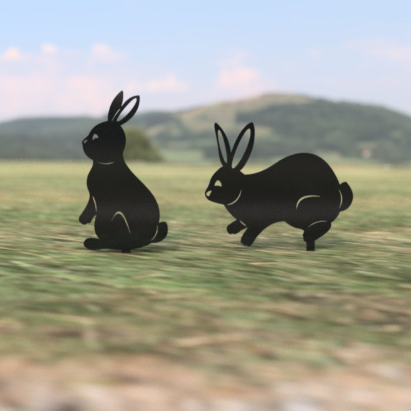 2-Pack Metal Bunny Yard Stakes