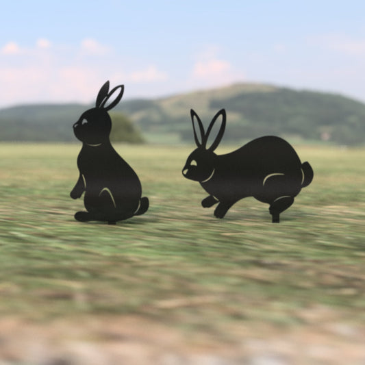 2-Pack Metal Bunny Yard Stakes