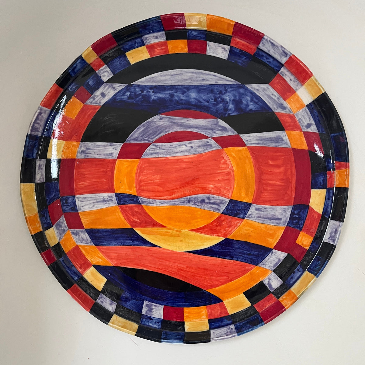 One-of-a-Kind Handmade Porcelain Platter – Sunrise Sunset Design No 1