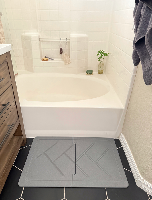 XL Quick Dry Diatomaceous Earth Floor Stone Bath mat and Dish Mat | Bathroom Shower Mat Non-Slip | Super Absorbent | Eco Friendly