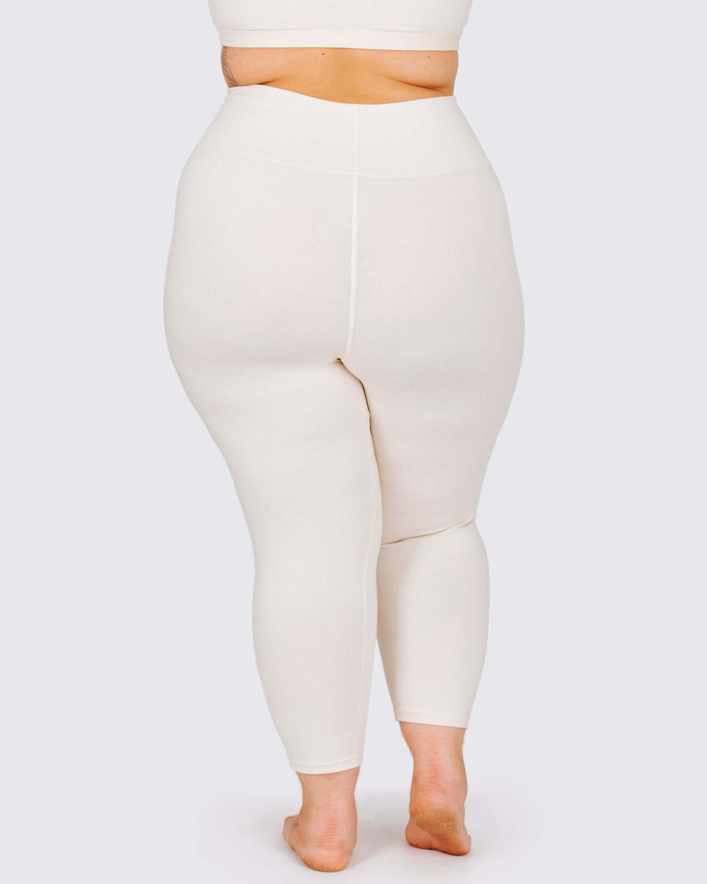 High Rise 3/4 Length Leggings Plain Vanilla