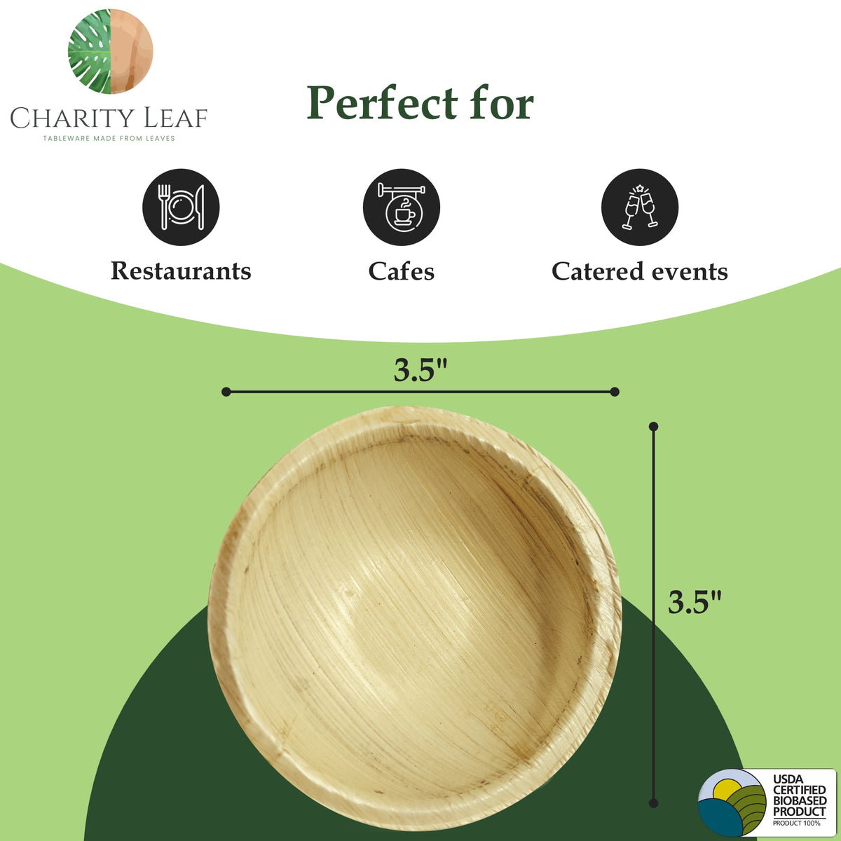 3.5" Inch - (2.5 Oz) Natural Compostable Bamboo Mini Bowl