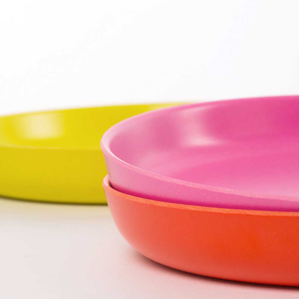 Bamboo Kids Plate - Set of 4 - Lime