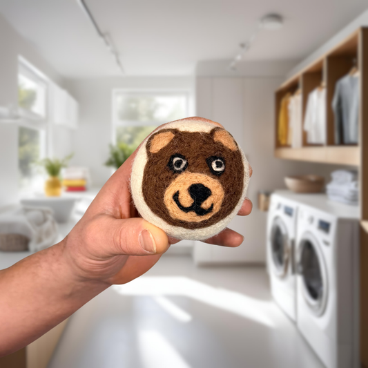 Organic Wool Dryer Ball--Buddy The Bear