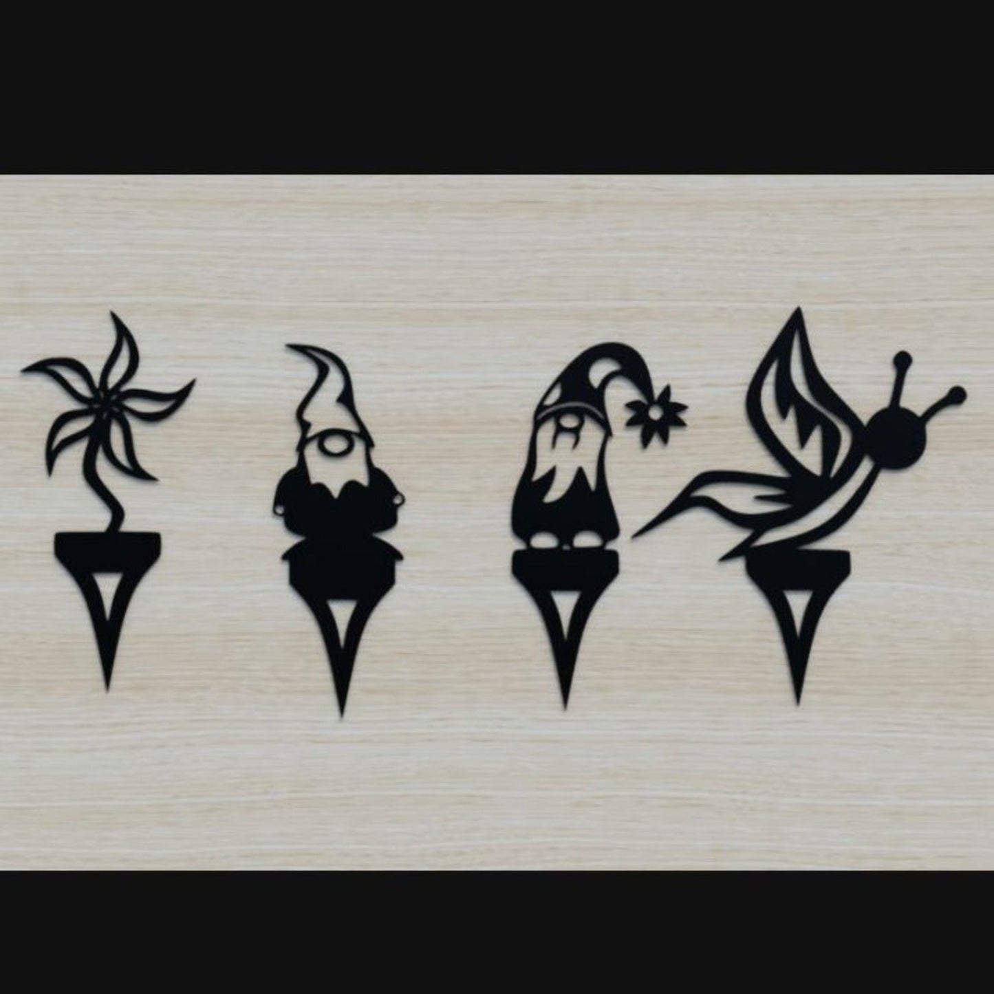 Metal Garden Gnomes, Butterfly, Flower