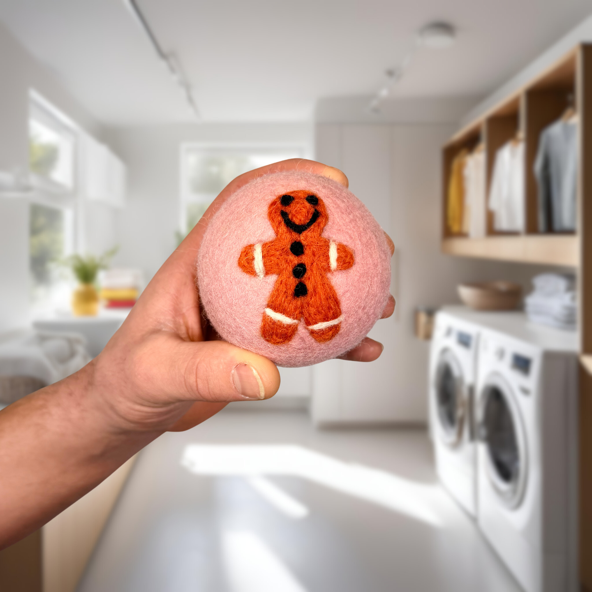 Organic Wool Dryer Ball--Gingerbread